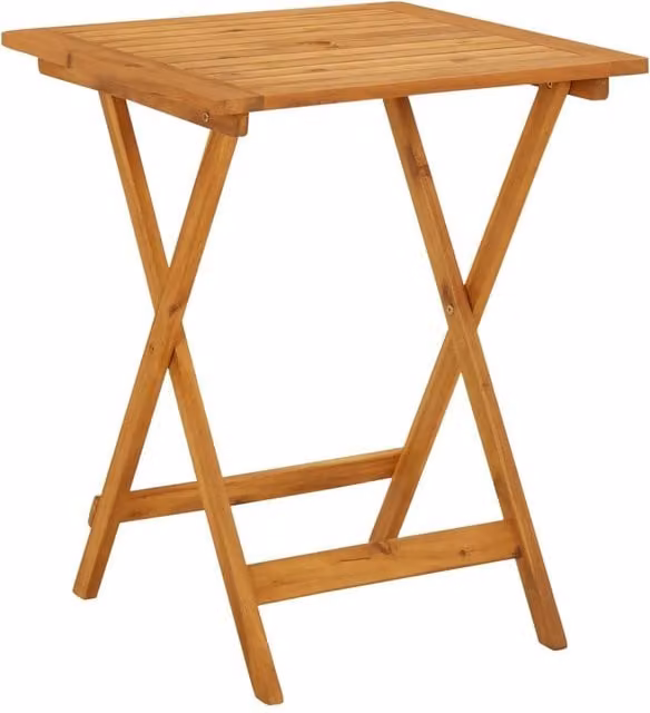 Berkfield Home Folding Garden Table in Brown Solid Oiled Acacia Wood, W/D/H: 60 x 60 x 75 cm – 1