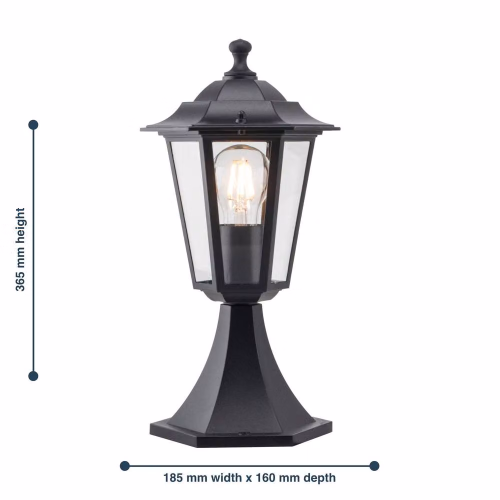 First Choice Lighting Modern Black IP44 Lantern Design Outdoor Pedestal Garden Post Light – 5