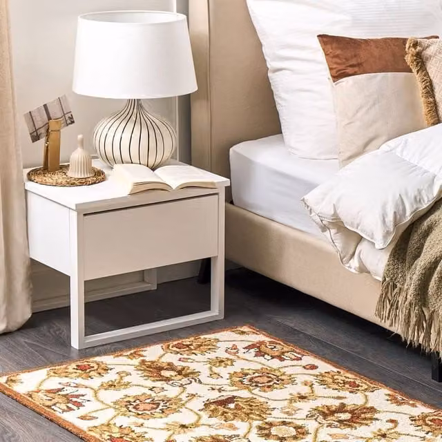 Wyld and Coco Hand Tufted Wool Oriental Area Rug in Beige and Brown, W: 80 cm x L: 150 cm