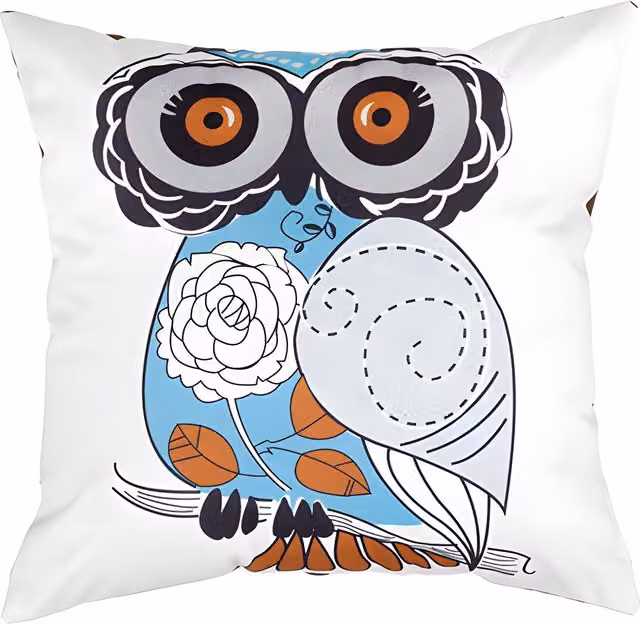Gardenista Blue Owl Printed Outdoor Scatter Cushion