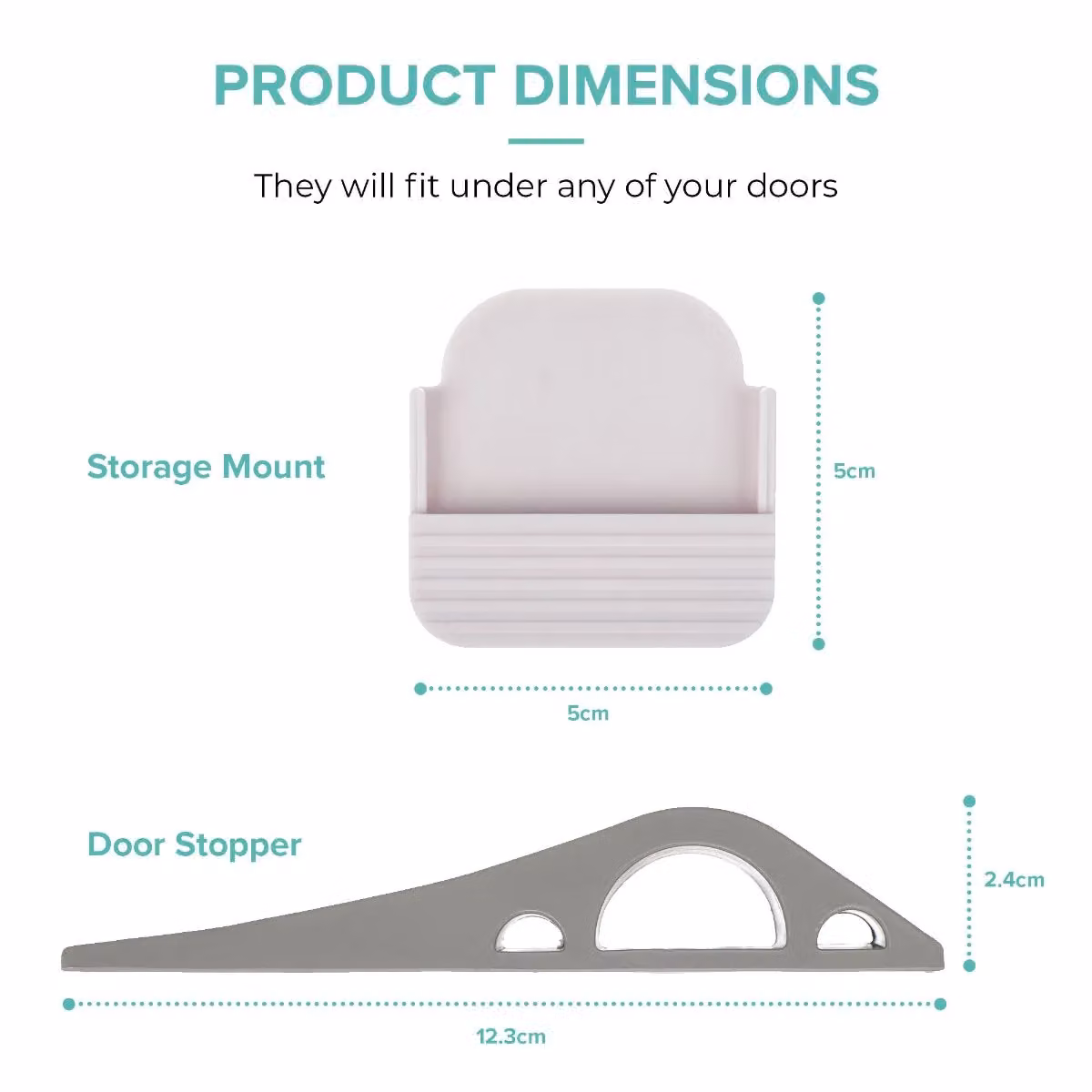 LIVIVO Heavy Duty Rubber Door Stopper Wedge with Holder, Grey – 5