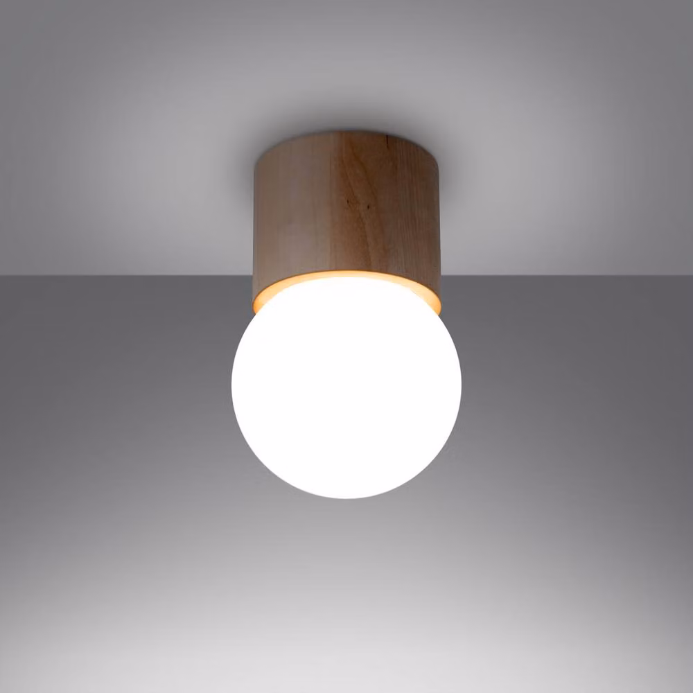Sollux Lighting Boomo Modern Scandinavian Ceiling Lamp in Wood and White – 2