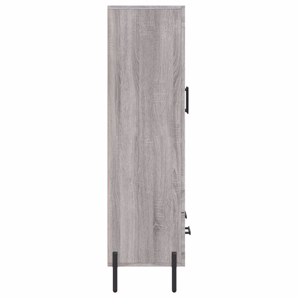 Berkfield Home Grey Sonoma Highboard with Glass Doors and Internal Shelves, W/D/H: 69.5 x 31 x 115 cm – 4