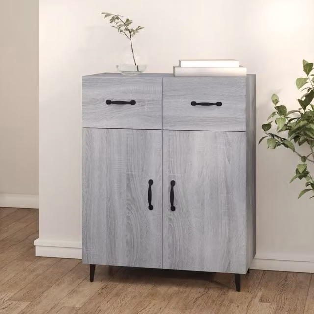 Berkfield Home Grey Sonoma Sideboard in Engineered Wood W/D/H: 69.5 x 34 x 90 cm