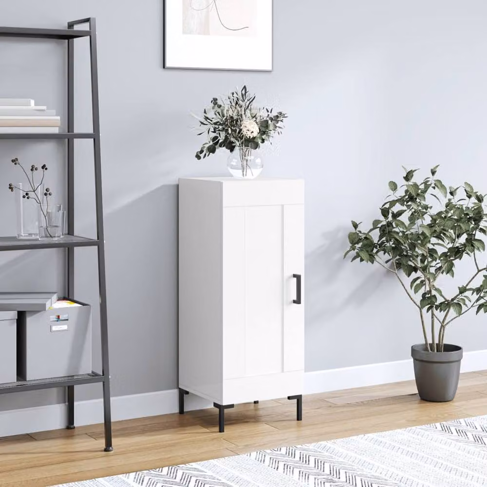 Berkfield Home Modern High Gloss White Sideboard, W/D/H: 34.5 x 34 x 90 cm – 2