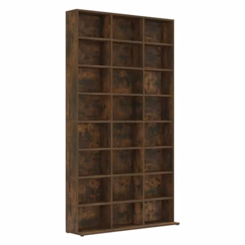 vidaXL CD Cabinet in Smoked Oak, W/D/H: 102 x 23 x 177.5 cm – 1
