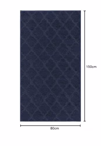Desire Rugs Ivy Non-Slip Trellis Design Machine Washable Kitchen Floor Mat, Blue, W: 80 cm, D: 150 cm – 2