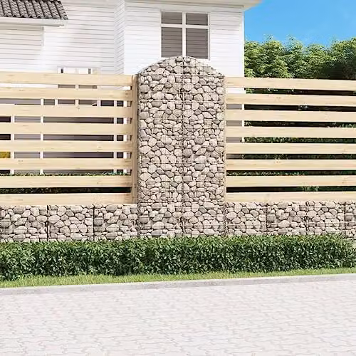 vidaXL Arched Gabion Basket in Silver Galvanised Steel, W/D/H: 100 x 30 x 220 cm – 2