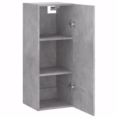 vidaXL Wall Mounted Cabinet in Concrete Grey with Hinged Doors and Internal Shelves, W/D/H: 34.5 x 34.0 x 90.0 cm – 4