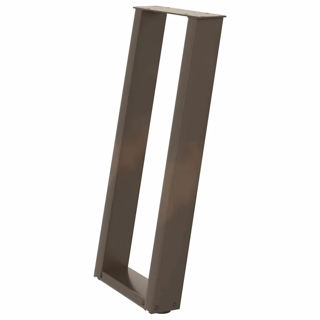 Berkfield Home U-Shaped Console Table Legs, 2 Pieces, Brown Steel, W/D/H: 28 x 28 x 72.5 cm – 2