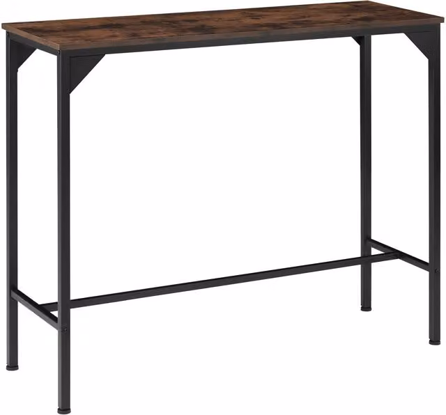 tectake Height-Adjustable Industrial Dining Table with MDF Laminate Top in Brown, W/D/H: 150 x 40 x 100.5 cm – 8