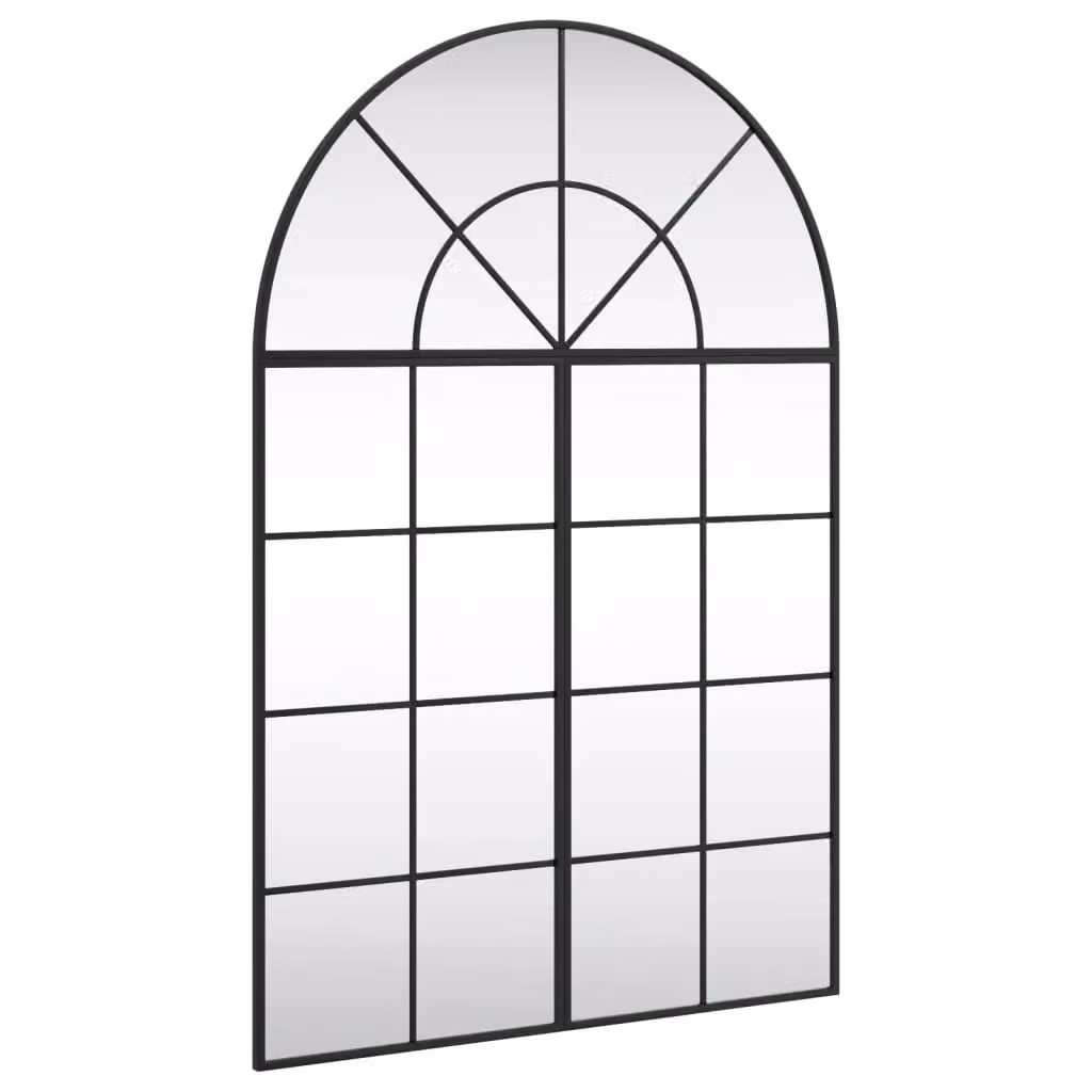 Berkfield Home Minimalist Arch Wall Mirror in Black, W: 80 cm, H: 120 cm – 2