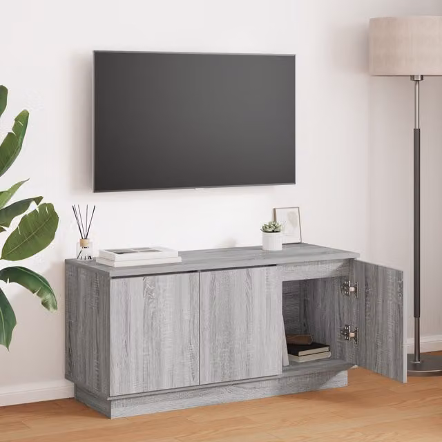 Berkfield Home Modern Grey Sonoma TV Cabinet W/D/H: 100 x 38 x 49 cm – 1