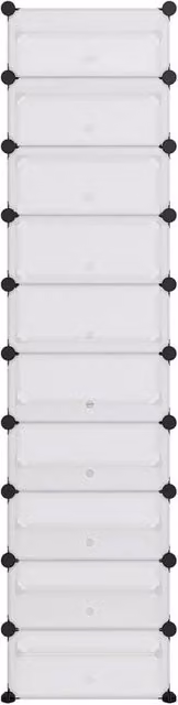 Berkfield Home Transparent Shoe Rack, Clear, W/D/H: 44 x 32 x 174 cm