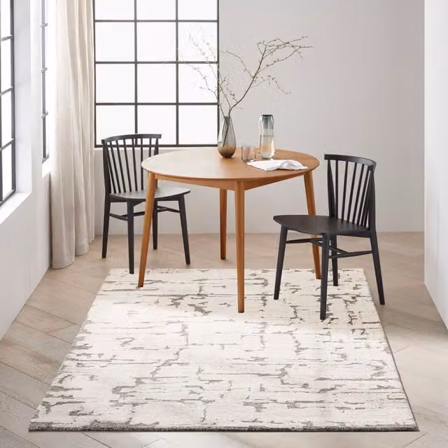 The Rug Shop UK Grey Handmade Wool Abstract Modern Area Rug W: 160 cm, L: 220 cm