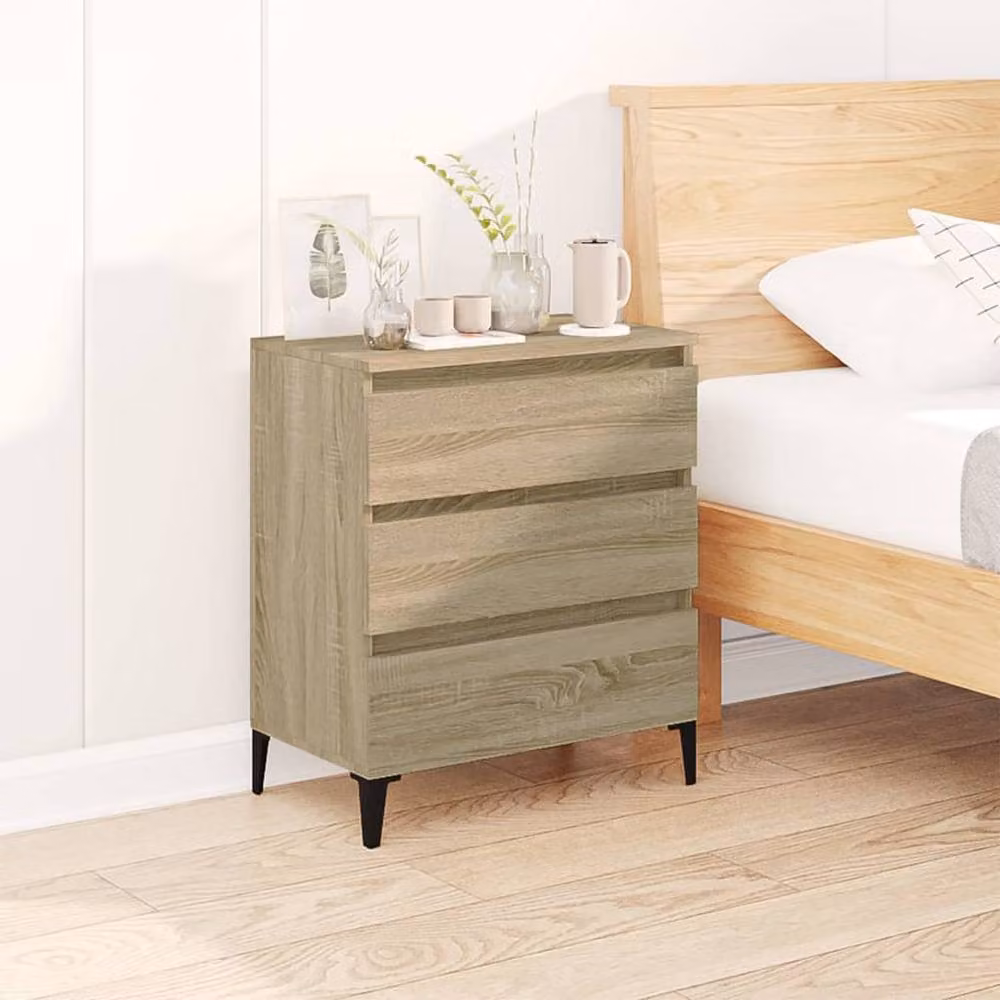 Berkfield Home Sonoma Oak Sideboard in Light Tan Beige, W/D/H: 60 x 35 x 70 cm – 2