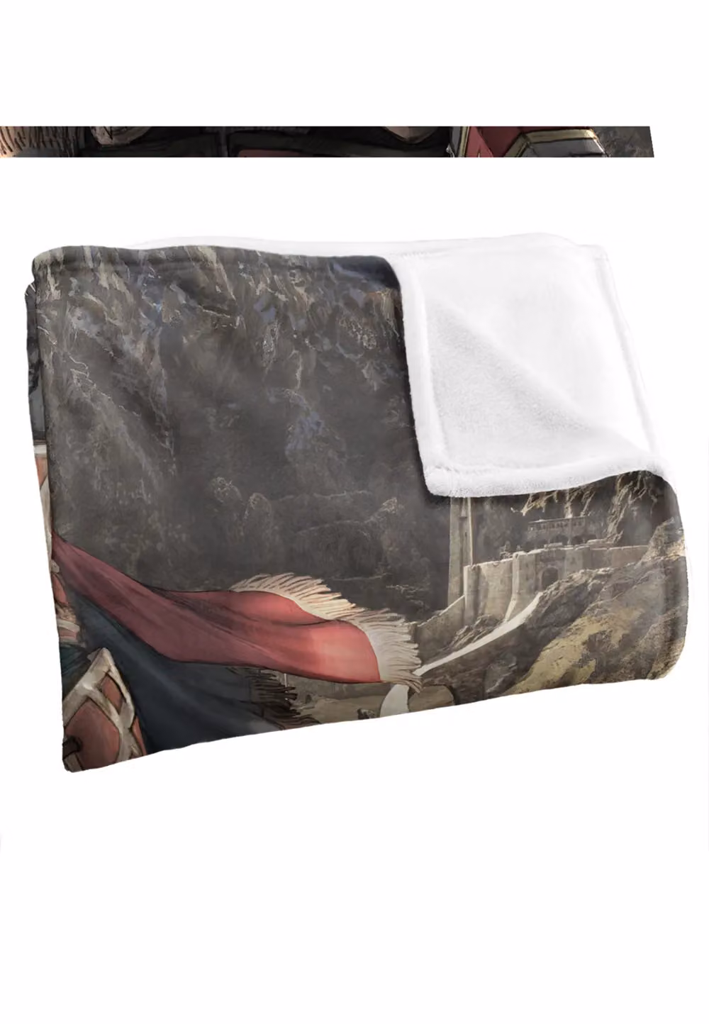 LOGOVISION Lord of the Rings War of the Rohirrim Helm Hammerhand Super Soft Fleece Throw Blanket, White, W: 152 cm, D: 127 cm – 6