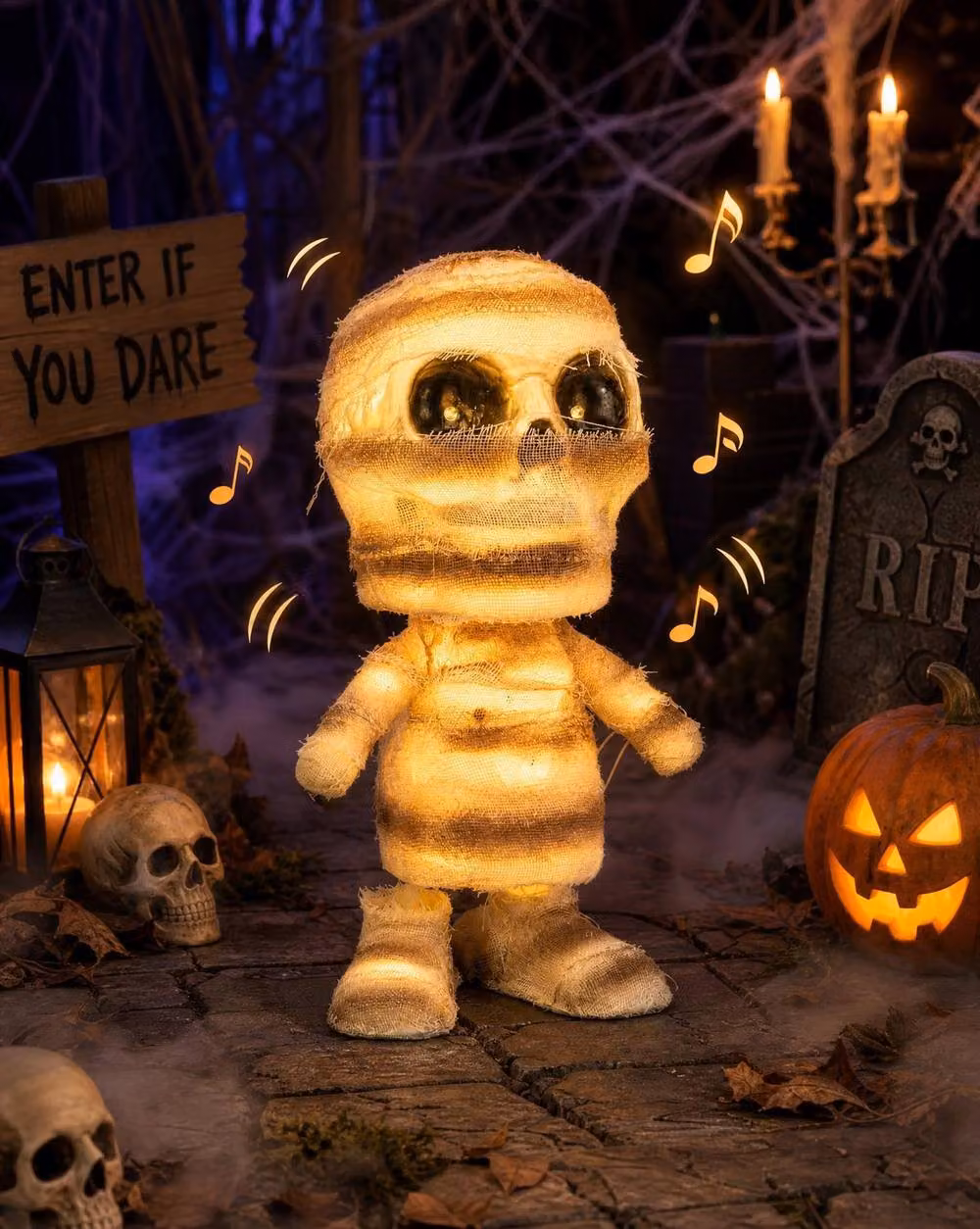 mysmartbuy Howling Shuffling Mini Mummy Multicolour Tabletop Halloween Decor – 2