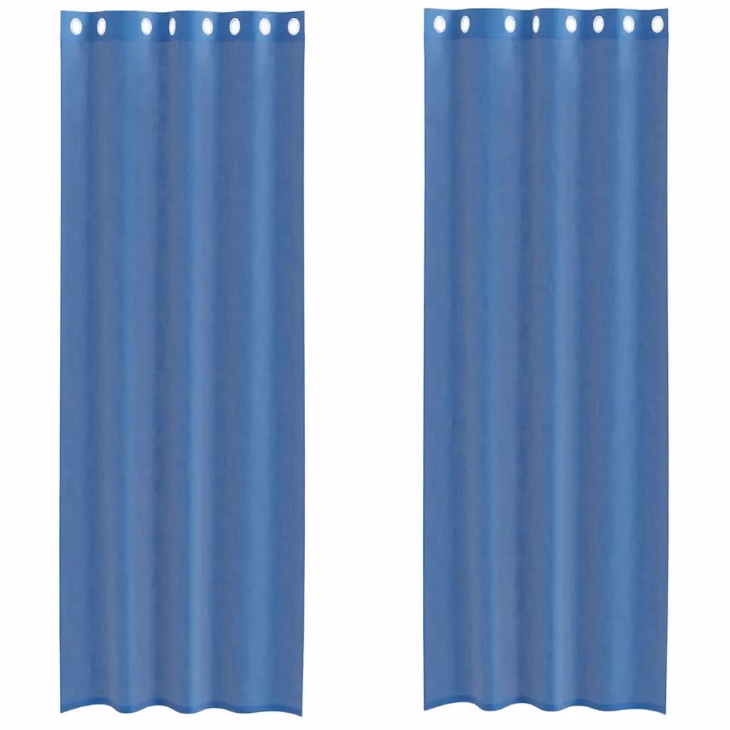 Berkfield Home Royal Blue Voile Eyelet Curtains, 2 Pack – 2