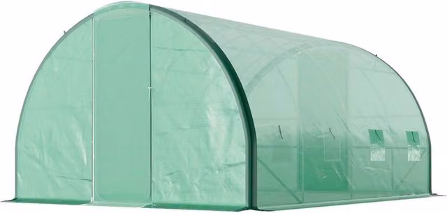 Nordara Green Polytunnel Greenhouse with 2 Doors and 8 Windows, W: 300 cm, D: 200 cm, H: 250 cm – 1