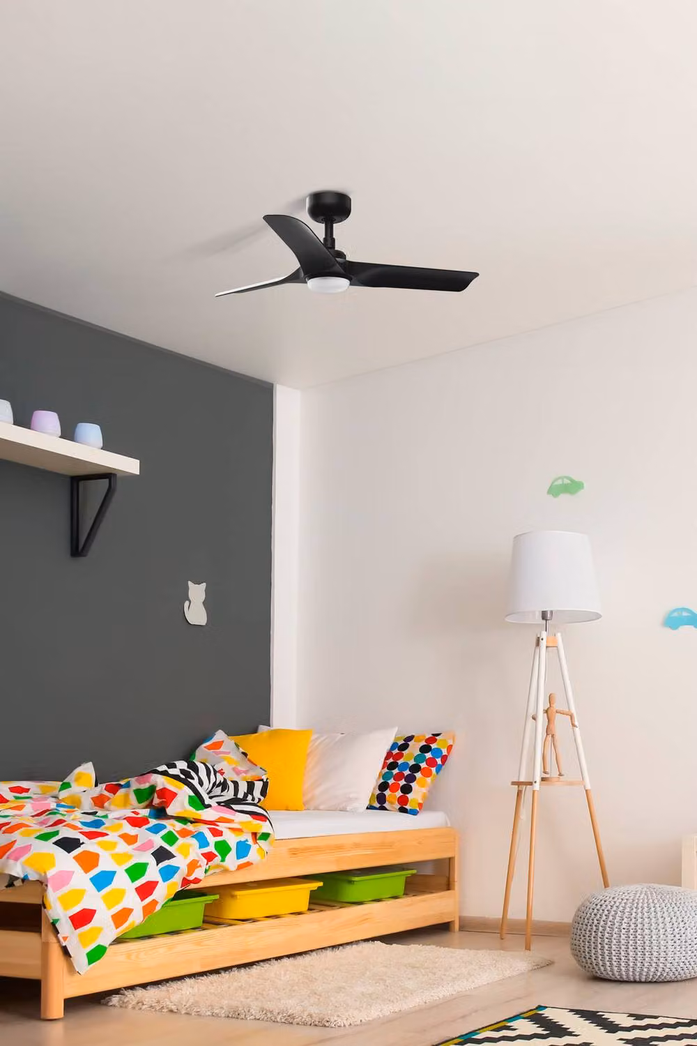 Netlighting Hey Small 90cm LED Ceiling Fan in Black – 2