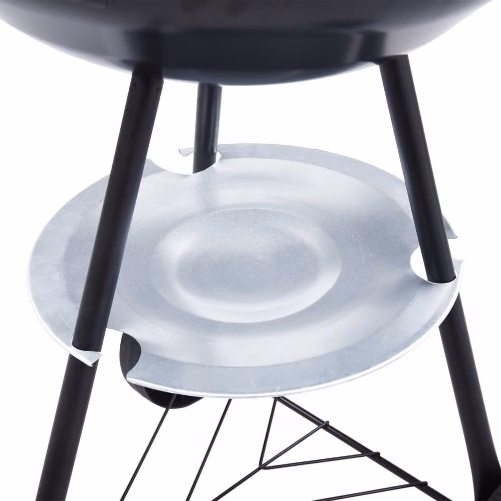 Berkfield Home XXL Portable Charcoal Kettle BBQ Grill with Wheels, Grey, 44 cm – 5