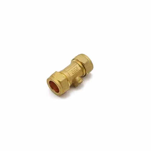 McAlpine 15mm Straight Isolating Valve in Gold Brass