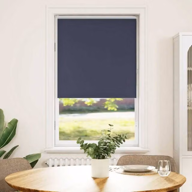 Berkfield Home Marine Blackout Roller Blind, Blue Polyester, W: 75 cm, H: 150 cm