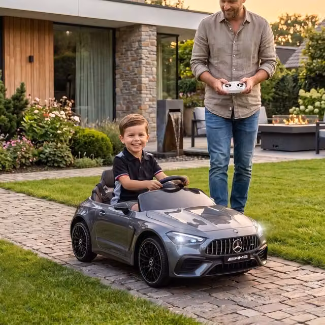 AIYAPLAY Licensed Mercedes AMG CLE 53 Kids Electric Ride-On Car in Grey