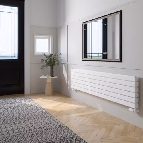 UK Radiators Typhoon Axis White Horizontal Designer Double Panel Steel Radiator, W: 1800 cm, H: 40.8 cm, D: 40.8 cm – 2