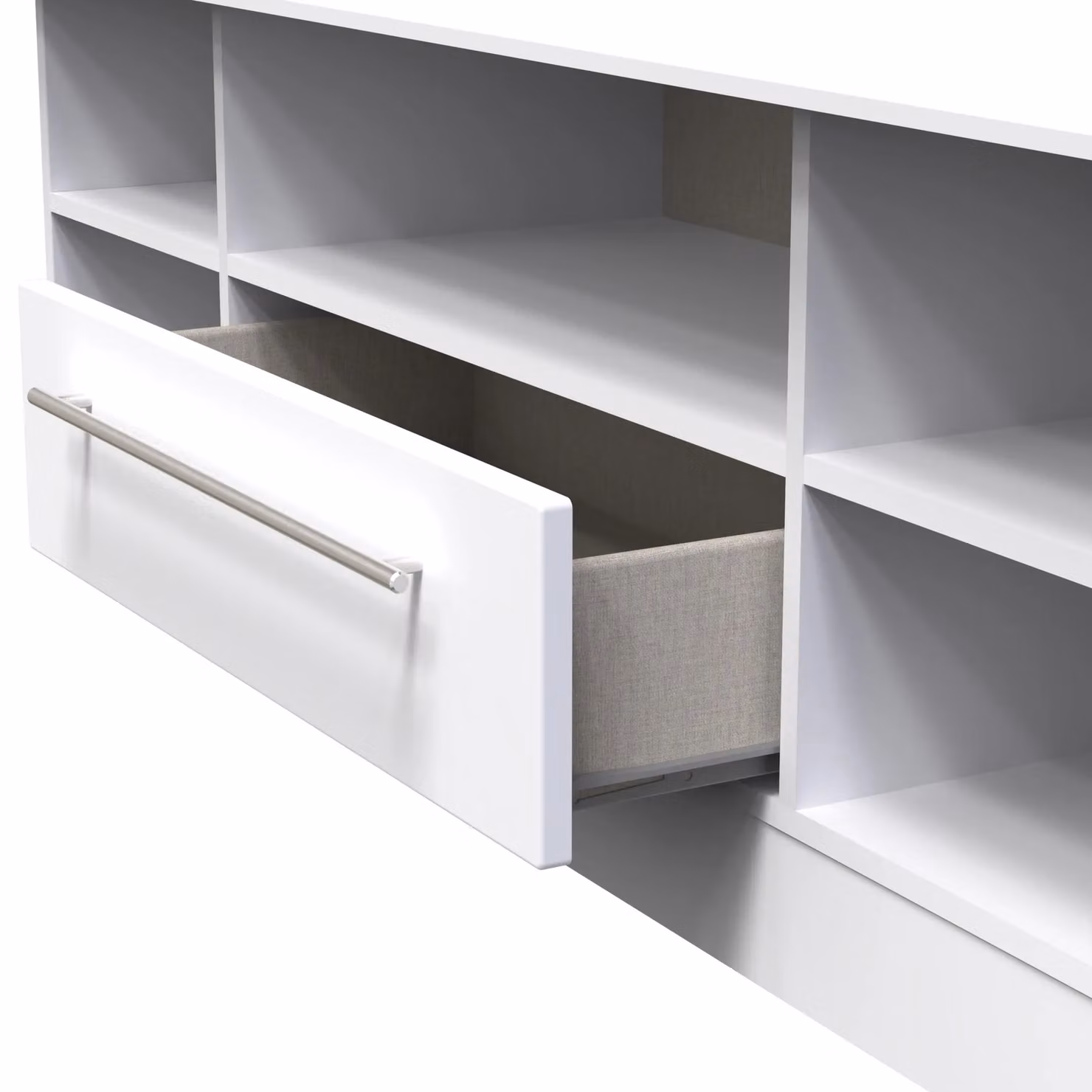 2 U Carlton Wide 1 Drawer TV and Media Unit in White – 3