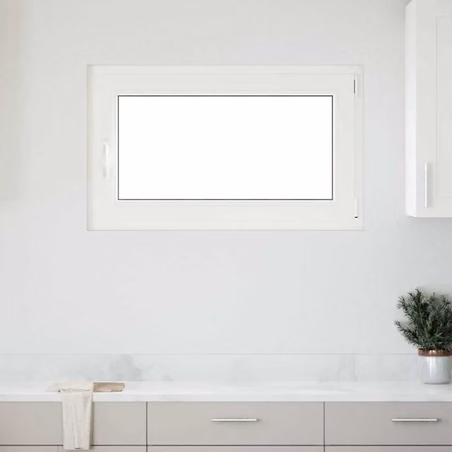 Berkfield Home RISOR White Tilt and Turn Basement Window, W: 100 cm, H: 50 cm, DIN Right