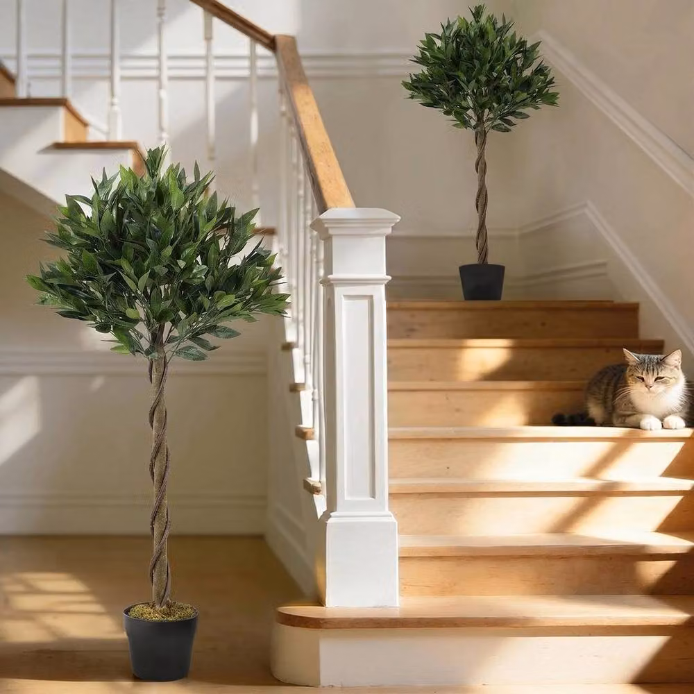 Kelvenix Green Artificial Bay Laurel Topiary Tree, Height: 120 cm – 5