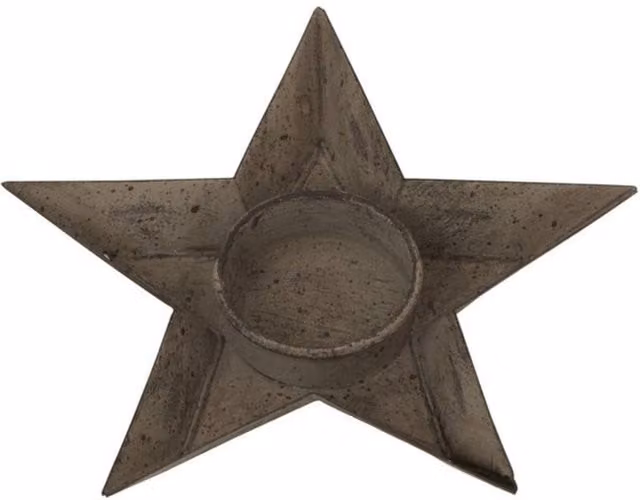 Lemon Pavilion Furniture and Decor Rustic Star-Shaped Metal Tealight Holder, Brown, W: 14 cm, H: 8 cm, D: 2 cm – 1