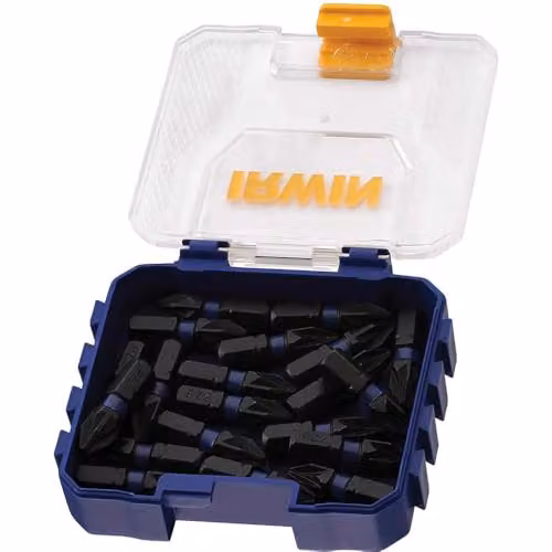 IRWIN Impact Pro Performance PZ2 Screwdriver Bits, 25mm, Pack of 20, Black and Multicolour