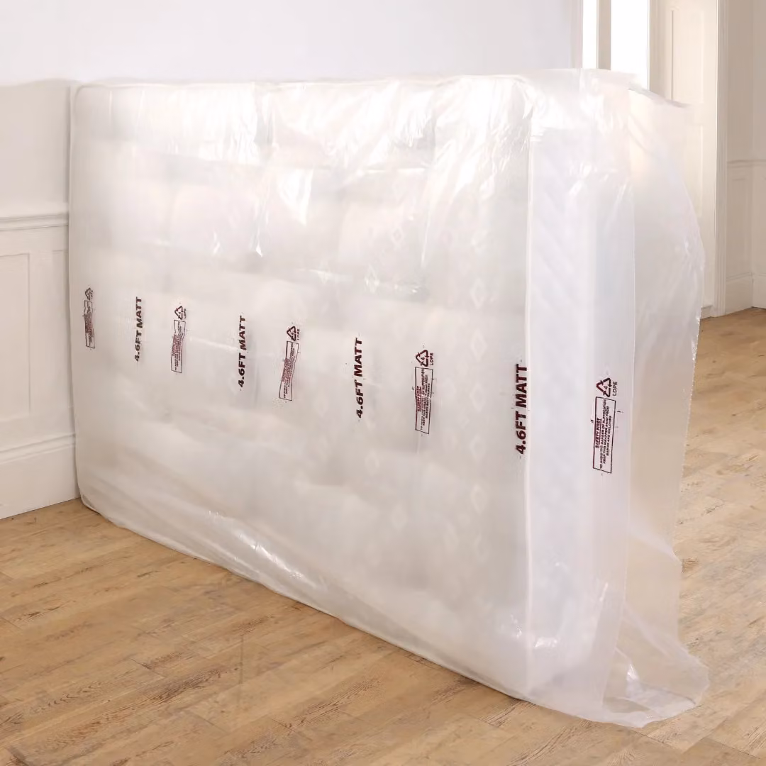 BSSPOKE Super King Mattress Cover Storage Bag in Clear Polythene for Moving and Protection – 2