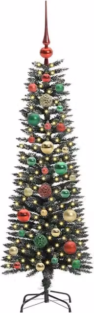 Berkfield Home Elegant Green Artificial Christmas Tree with Stand, H 120 x W 40.5 x D 40.5 cm – 1