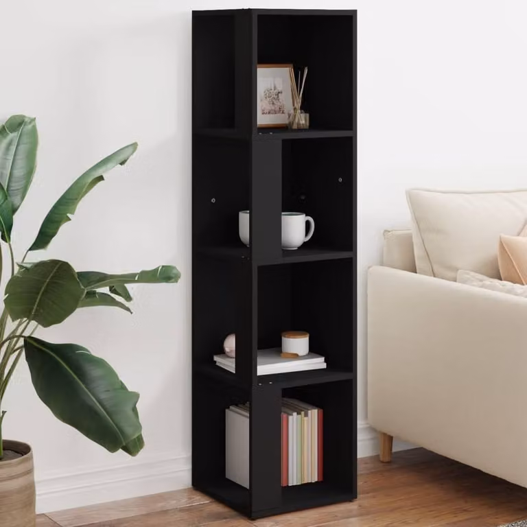 Berkfield Home Modern Black Corner Cabinet W/D/H: 33 x 33 x 132 cm