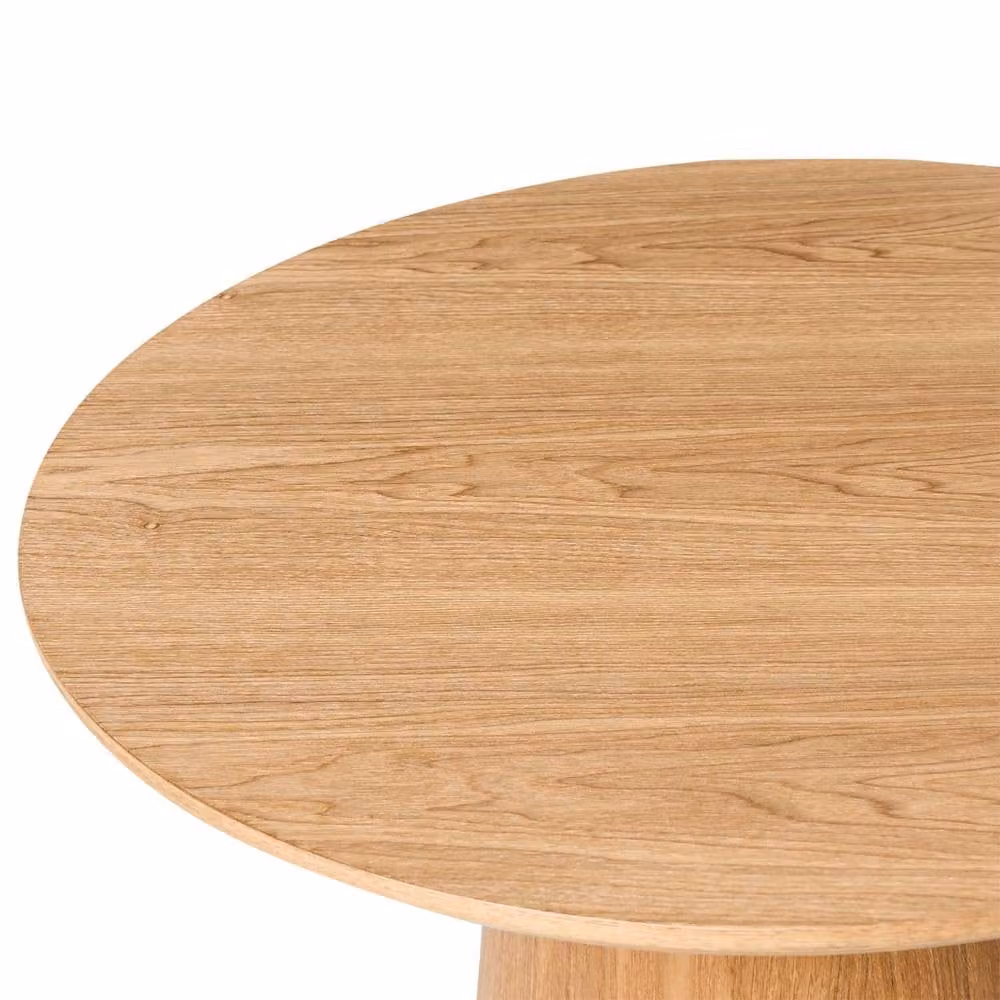 Wyld and Coco Ash Veneer Round Coffee Table in Brown, W: 60 cm, D: 60 cm, H: 33 cm – 4