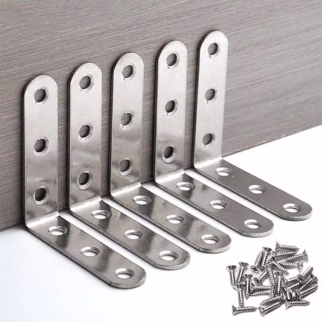 NESTLUNE 10-Piece Silver L-Shaped Corner Brackets and Right Angle Braces – 1