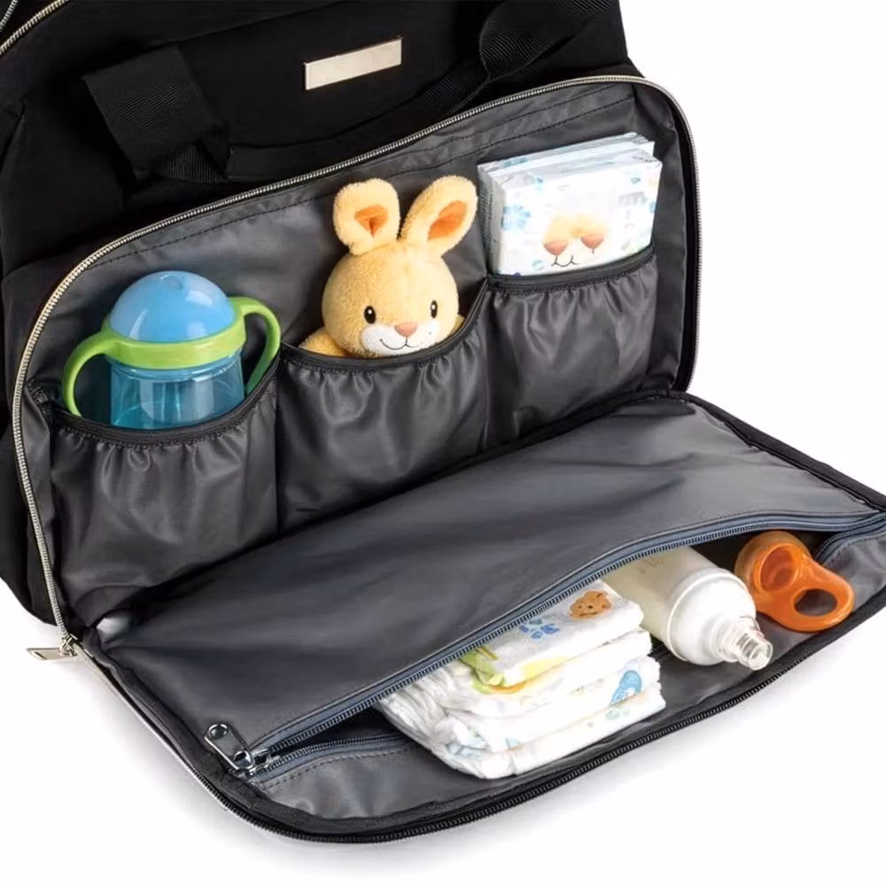 SPETLEK Large Capacity Multi-functional Cloth Diaper Backpack in Black – 3