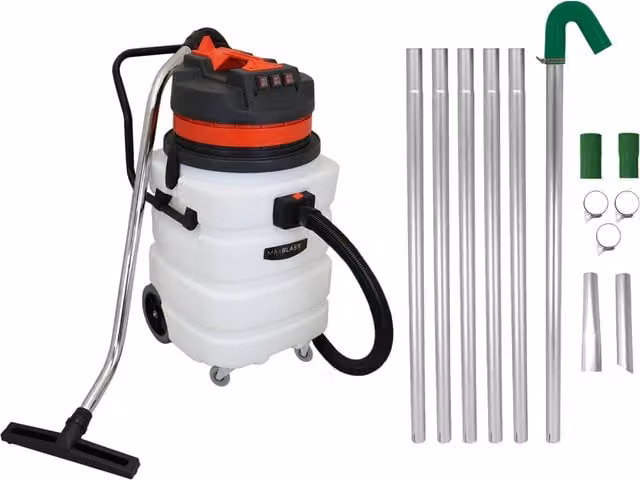 MAXBLAST Wet and Dry Vacuum with Aluminium Gutter Poles, Silver and White