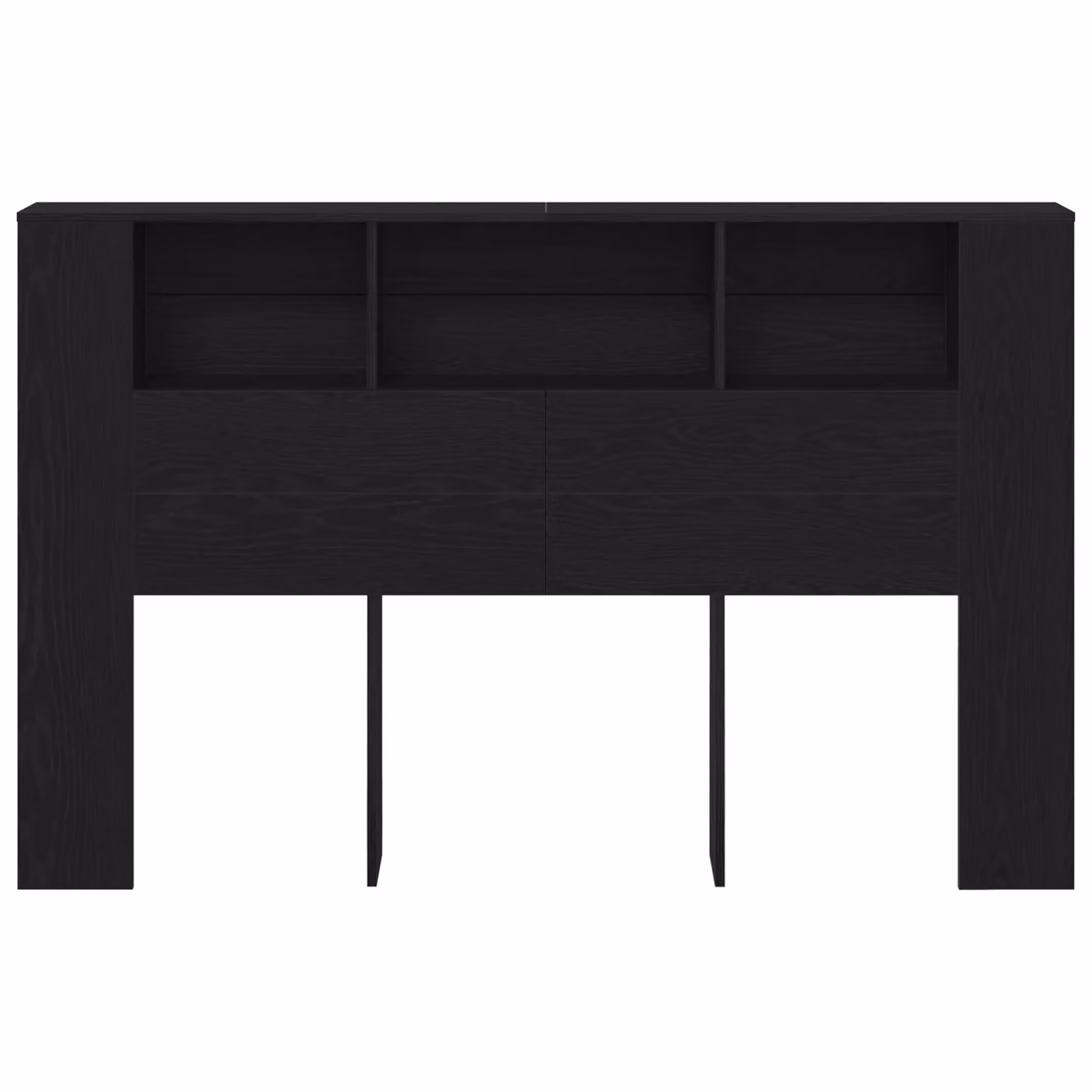 Berkfield Home Black Oak Headboard Cabinet with Integrated Shelf, W: 160 cm, D: 19 cm, H: 104.5 cm – 3