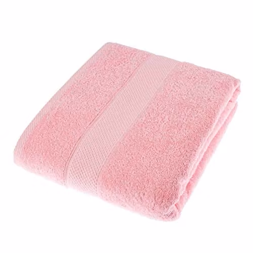 Homescapes Pink Turkish Cotton Jumbo Towel, 500 GSM, Fluffy and Absorbent