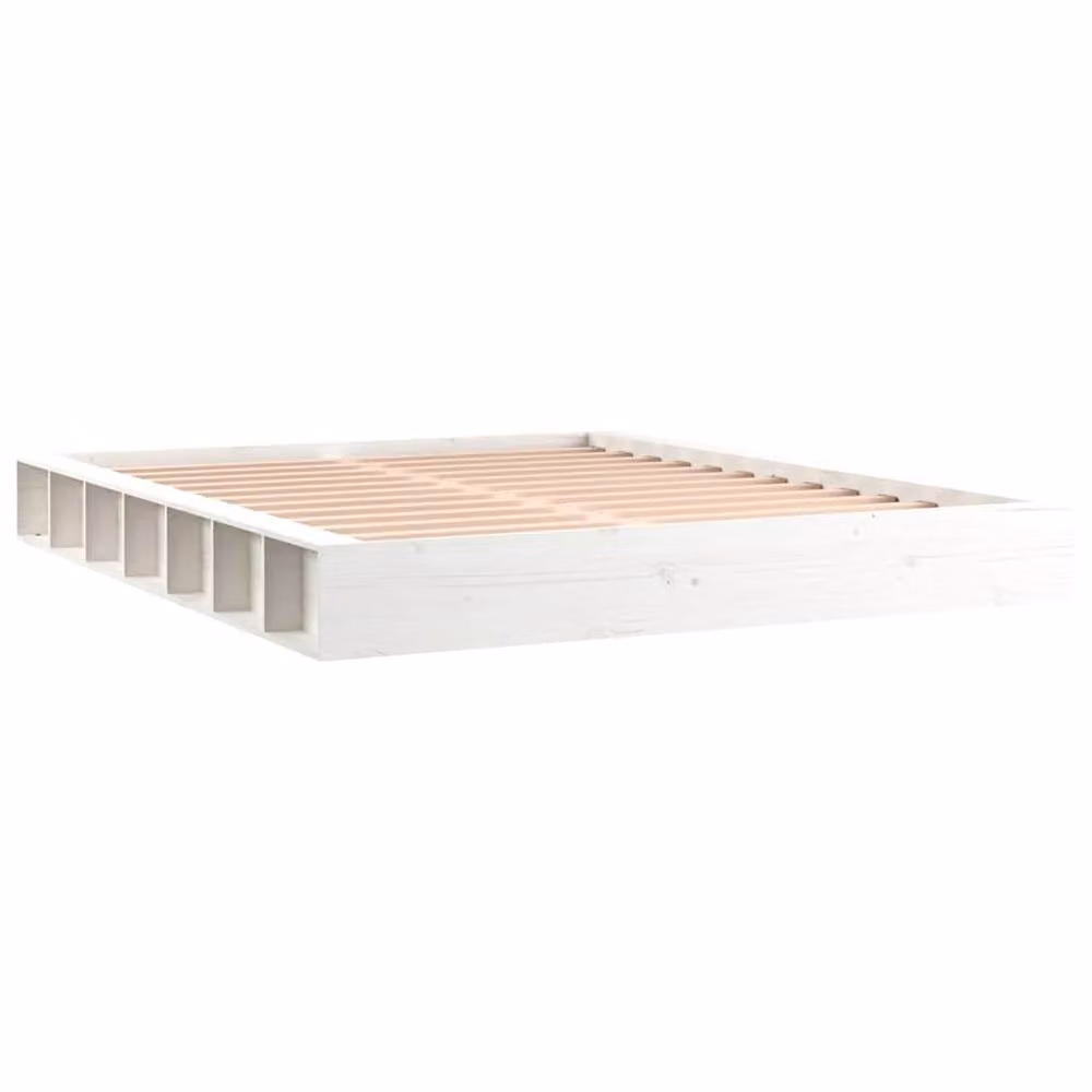 Berkfield Home White Solid Pine Wood Bed Frame W/D/H: 160 x 200 cm – 3