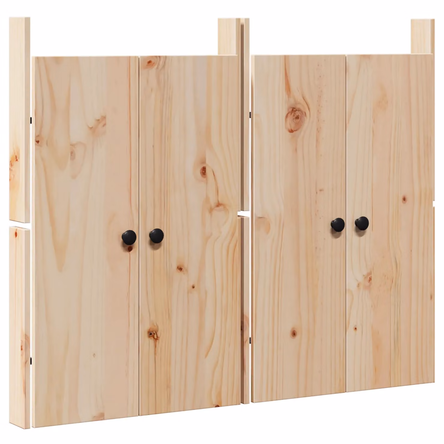 Berkfield Home Outdoor Kitchen Doors, 2 Piece Set of Solid Pine Wood Doors in Beige, W/D/H: 50 x 9 x 82 cm
