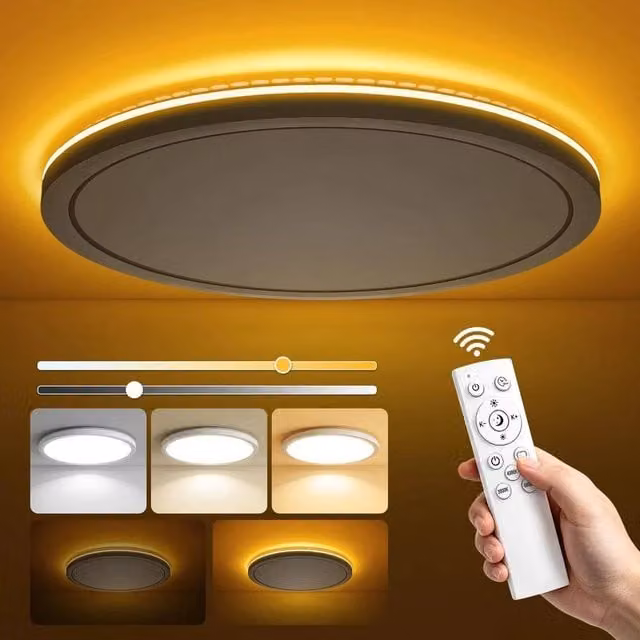Kelvenix Dimmable LED Ceiling Light with Remote Control in White
