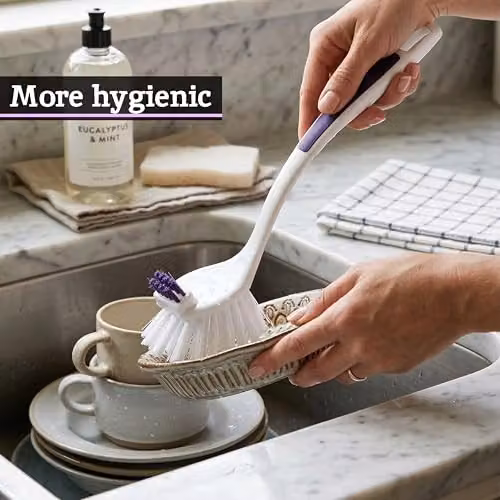 Orsina Soft Grip Dish Brush in Purple and White, W/D/H: 25 x 14 x 1 cm – 3