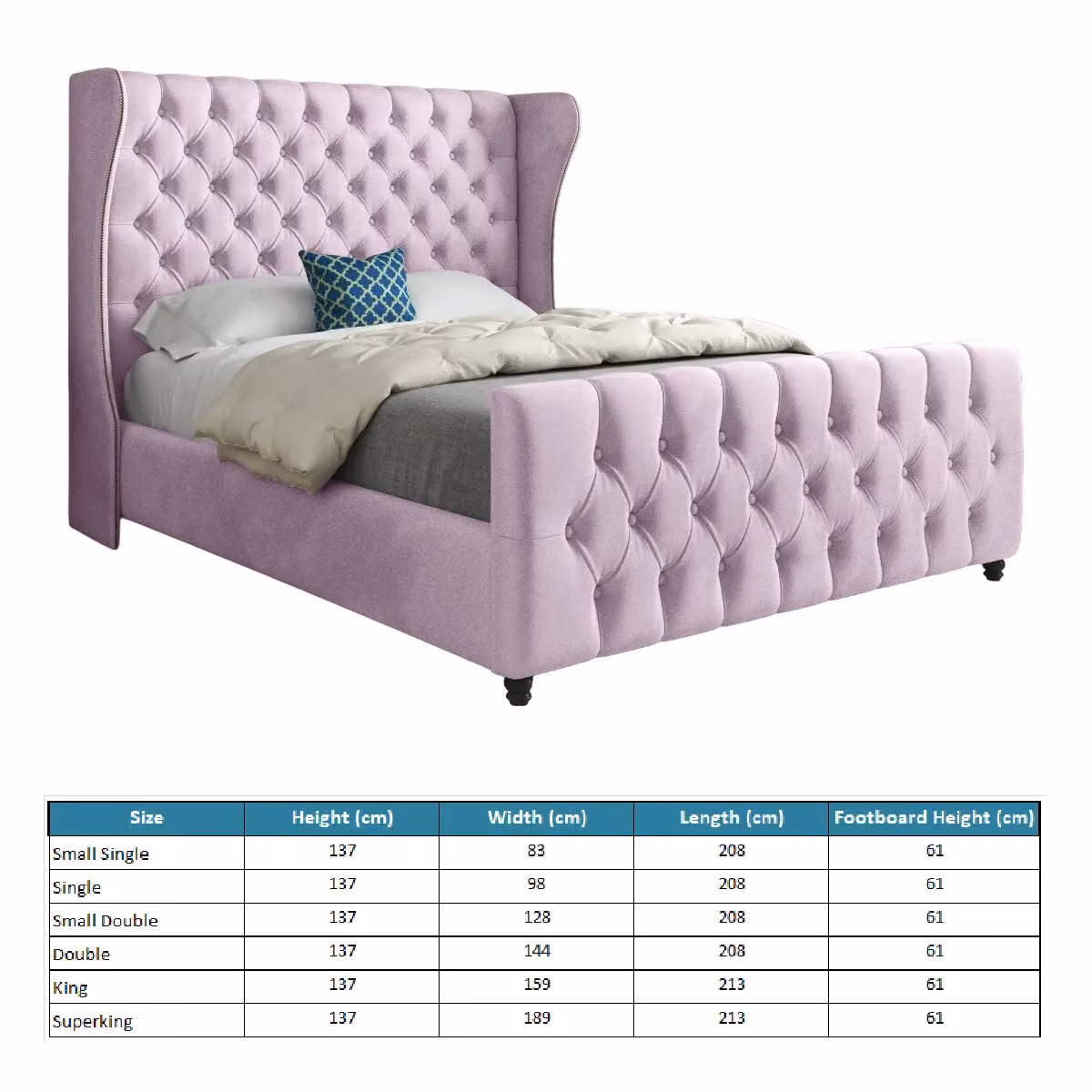 Casani Donati Upholstered Velvet Bed Frame in Pink, Size: King (W/D/H: 180 x 159 x 137 cm) – 4