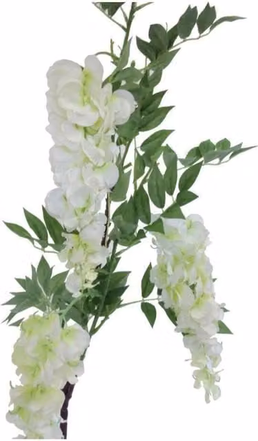 KDMD White Wisteria Artificial Hanging Floral Branch